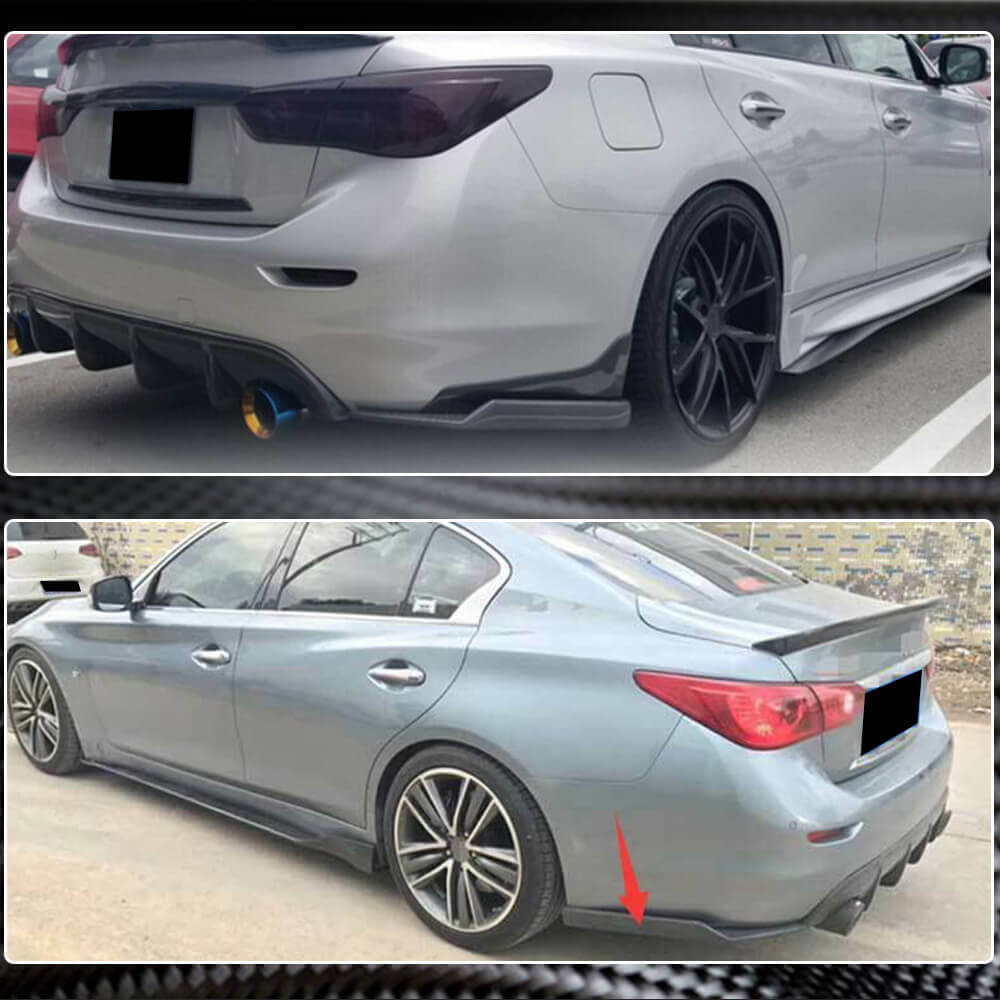 Накладки на задній бампер (для Q50 Base/Sport 2014-2017, Карбон) 4