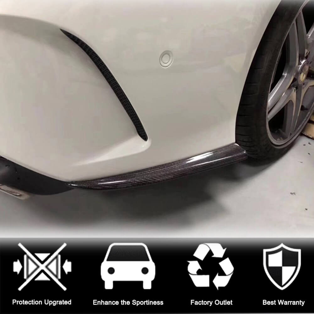 Накладки на задній бампер V3 (для AMG-Line / CLA45 AMG SD, Карбон) 2