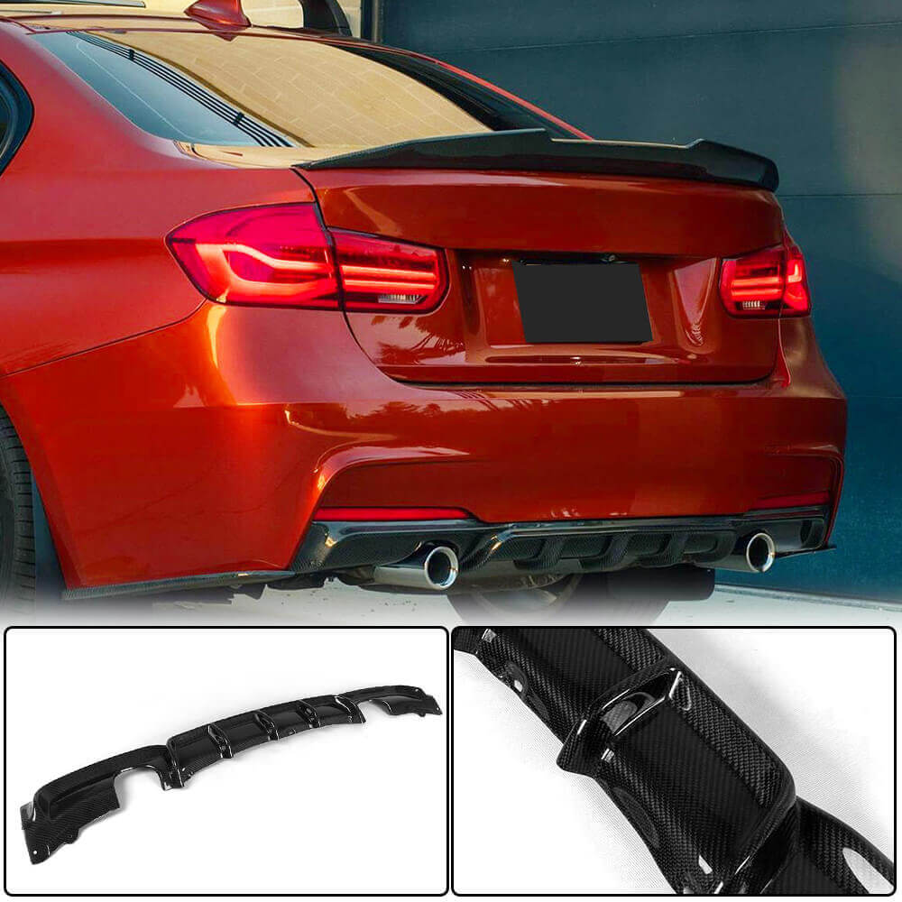 Дифузор заднього бампера V1 (для F30 M-Sport, Карбон) 2