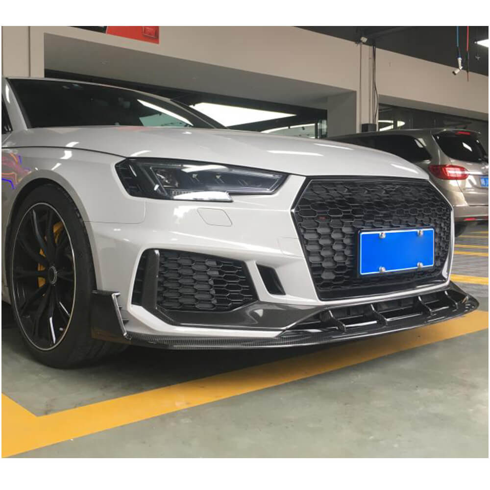 Накладка на передній бампер Lip V1 (для RS4 Avant 2019-2021, Карбон) 3