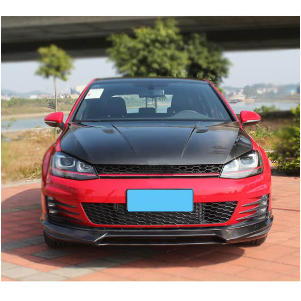Накладка на передній бампер Lip V1 (для GTI HB 2012-2017, Карбон) 2