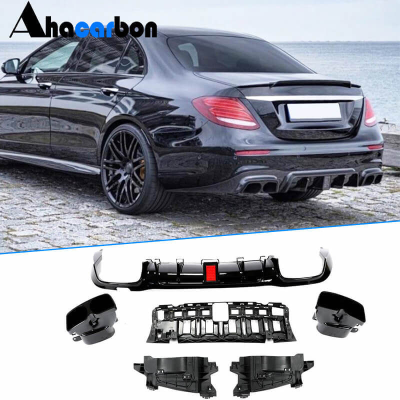 Дифузор заднього бампера з насадками V1 (для AMG/AMG-Line 2016-2019, Карбон)