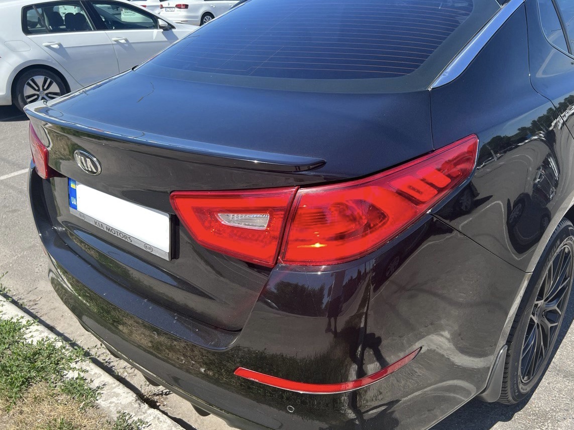 Спойлер лип Kia Optima 2014-2015 ABS пластик, колір чорний глянець 4