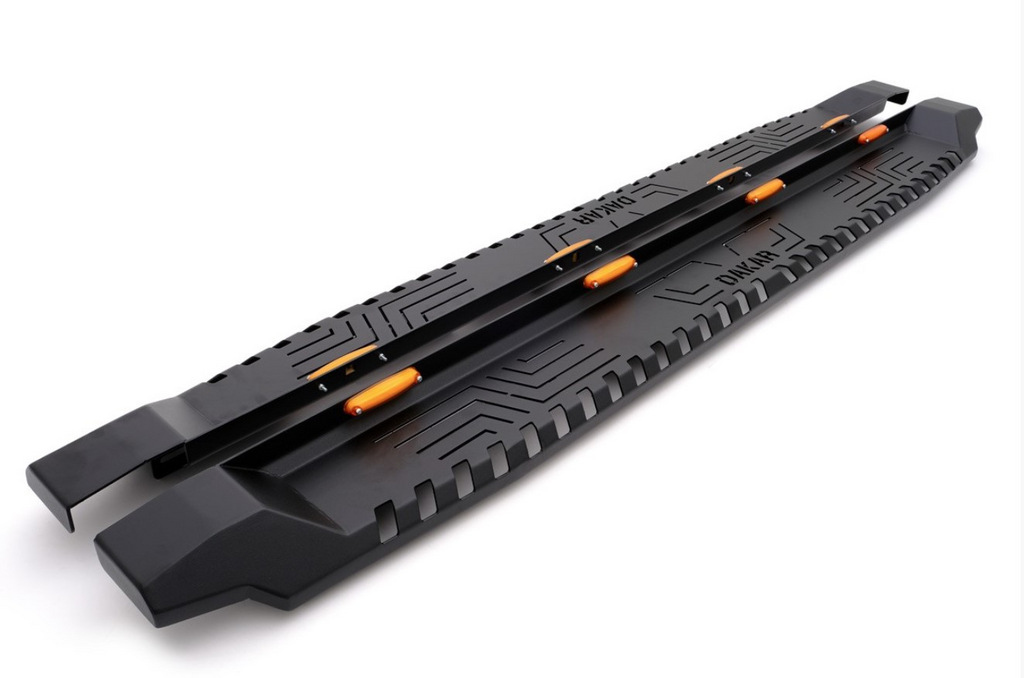 Бокові пороги Dakar V1 з LED (2019+, 2 шт, метал)