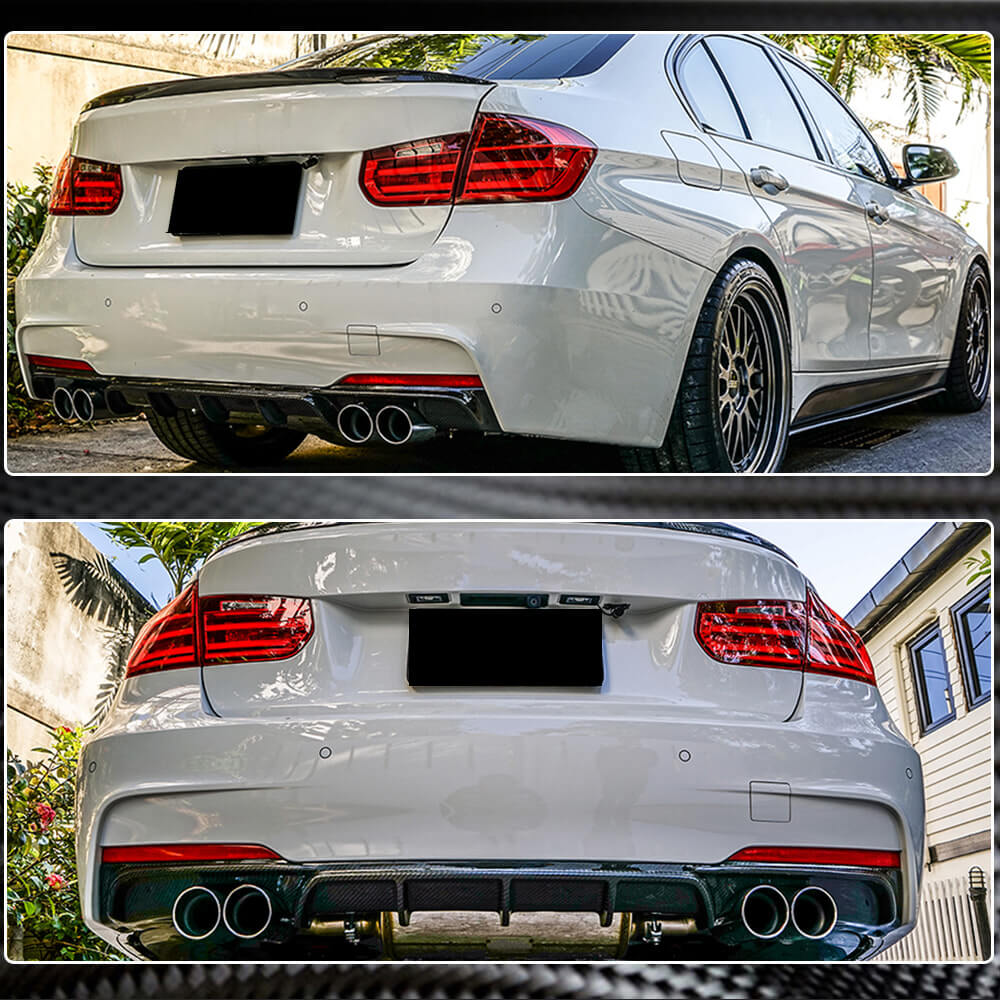 Дифузор заднього бампера V4 (для F30 M-Sport, Карбон) 5