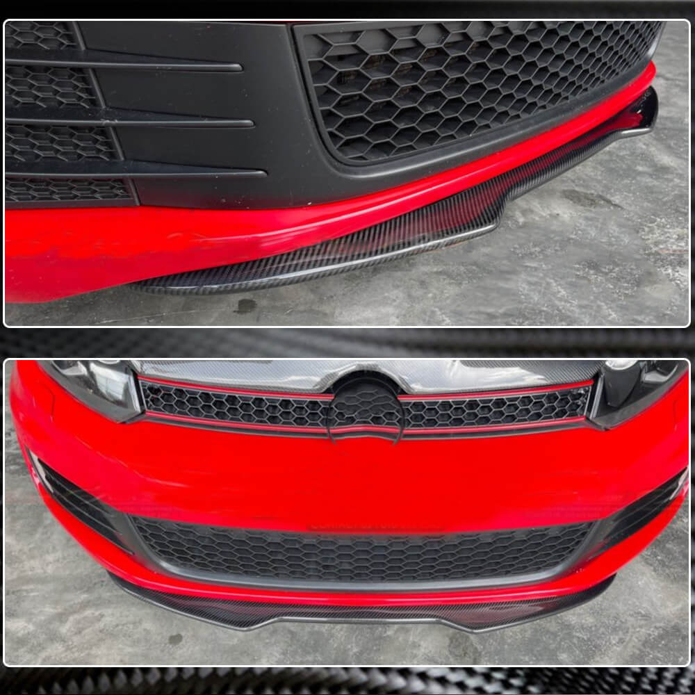 Накладка на передній бампер Lip V4 (для GTI HB 2010-2013, Карбон) 3