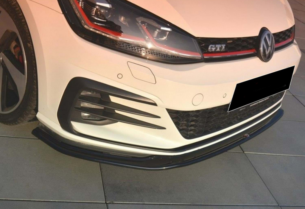 Передня Lip накладка V-2 (для GTI, 2017-2019, чорний глянець) 3