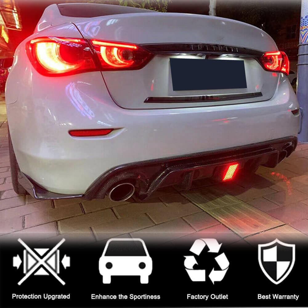 Дифузор заднього бампера V4 (для Q50 Base/Sport 2018-2023, Карбон) 4