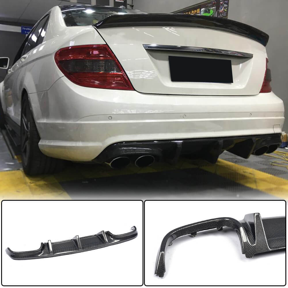 Дифузор заднього бампера V2 (для AMG SD 2008-2011, Карбон) 2