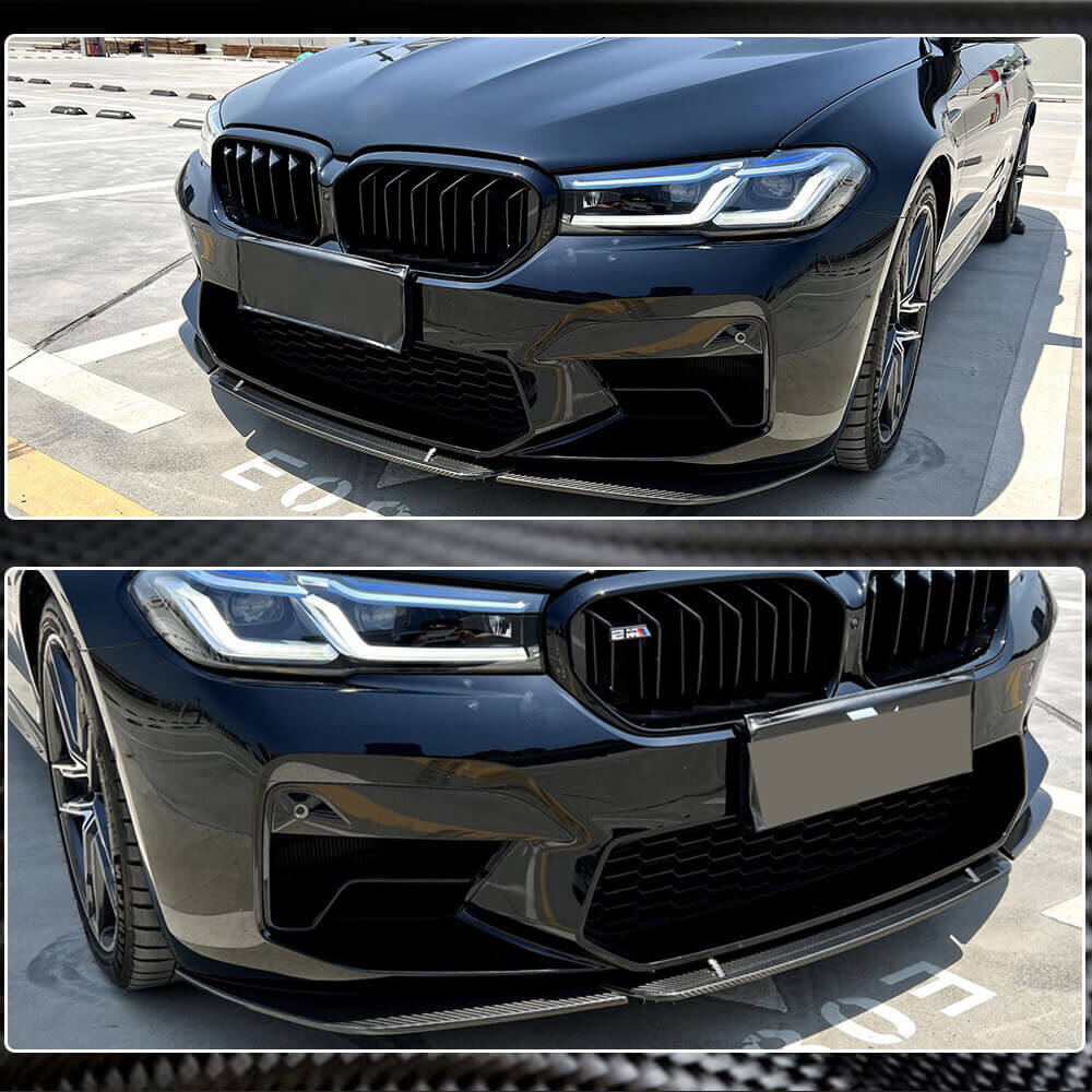 Накладка на передній бампер Lip V4 (для M5 F90 2020-2024, Карбон) 4