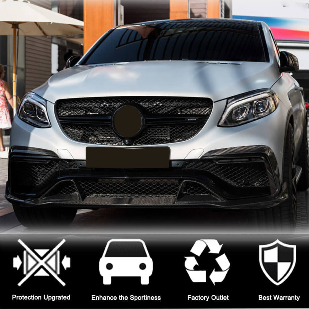 Накладки на передній бампер (для GLE63 AMG, Карбон) 4