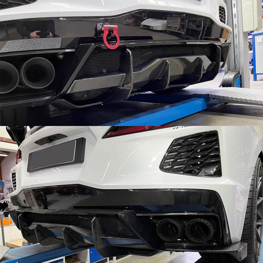 Дифузор заднього бампера V2 (2019-2022, Карбон) 3