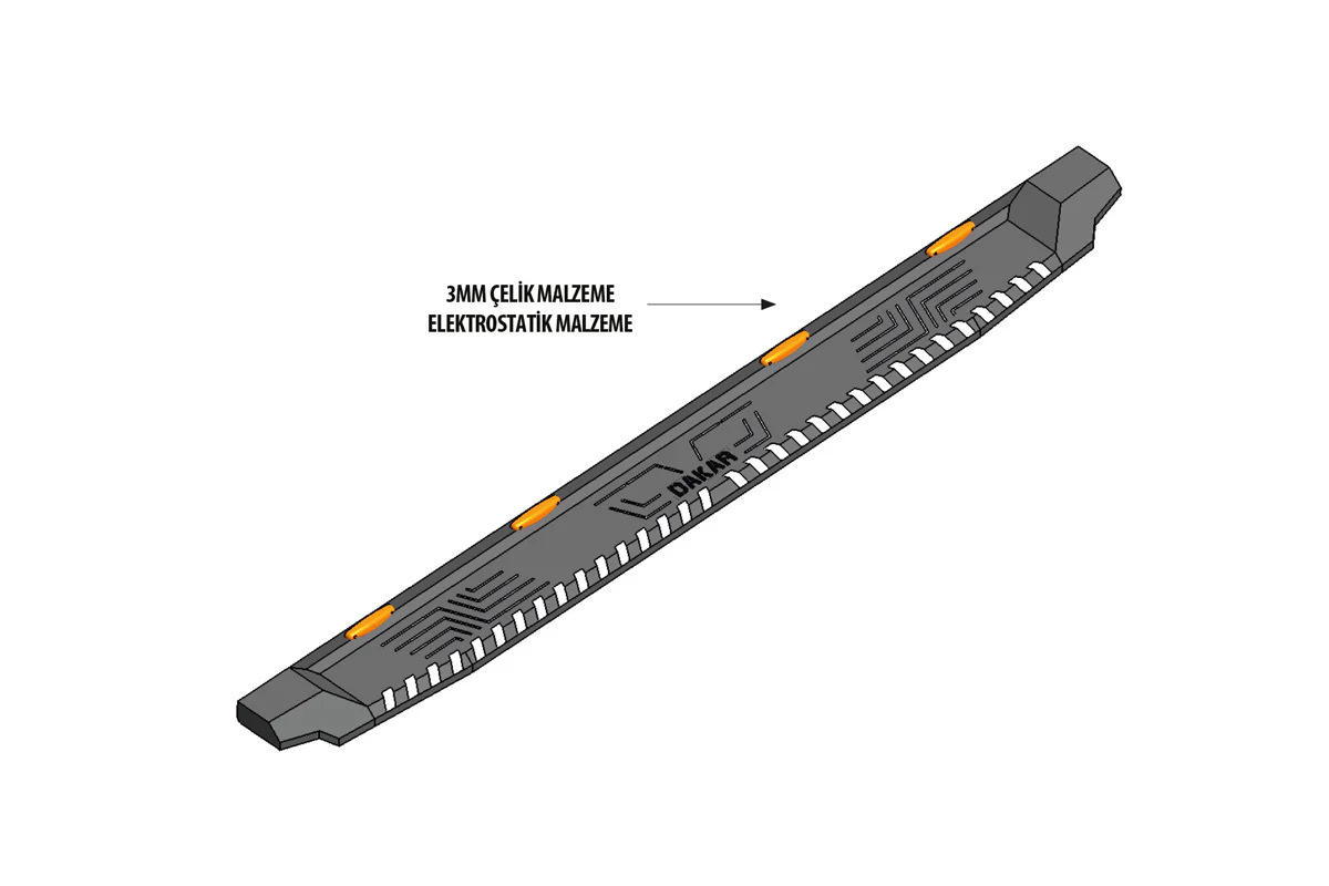 Бокові пороги Dakar V1 з LED (2 шт, метал) 3