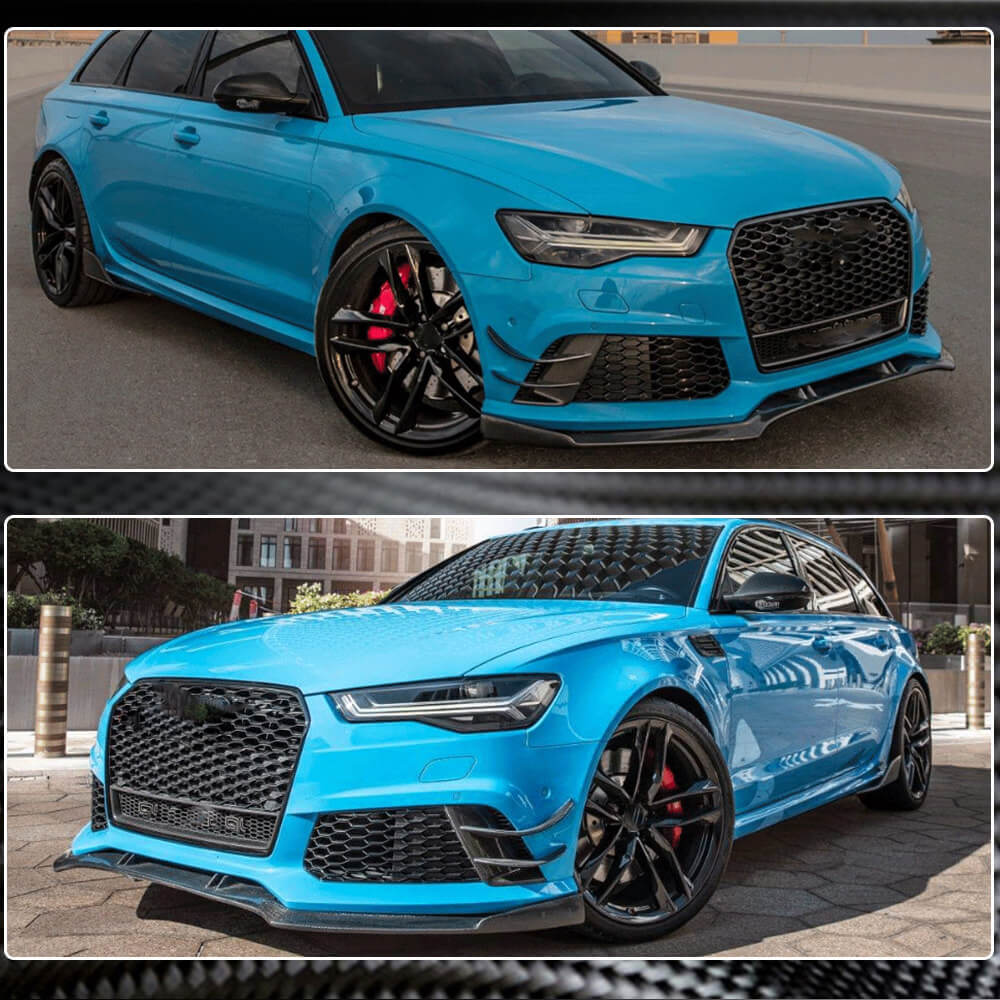 Накладки на передній бампер (для RS6, 4 шт, Карбон) 3