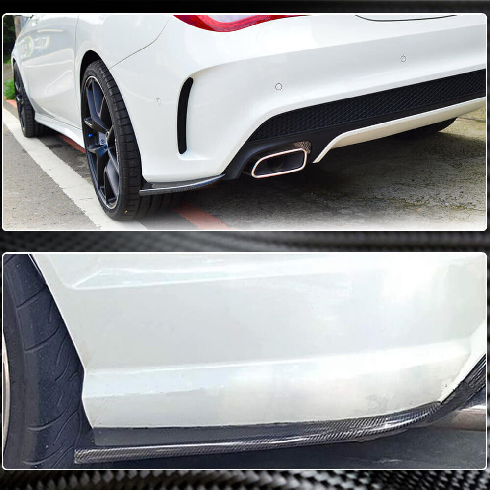 Накладки на задній бампер V2 (для AMG-Line / CLA45 AMG SD, Карбон) 4