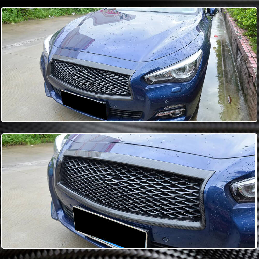 Обведення решітки радіатора (для Q50 Base/Sport 2014-2017, Карбон) 3