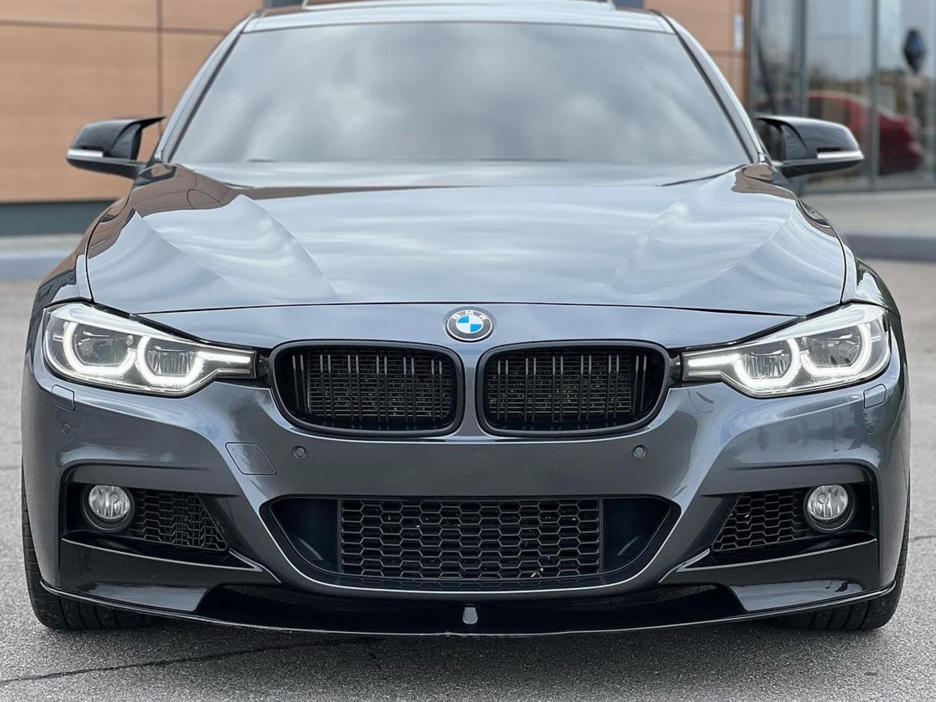 Накладка переднього бампера обвіс M performance BMW 3 series F30 F31 2012-2018 абс пластик, чорний глянець 2