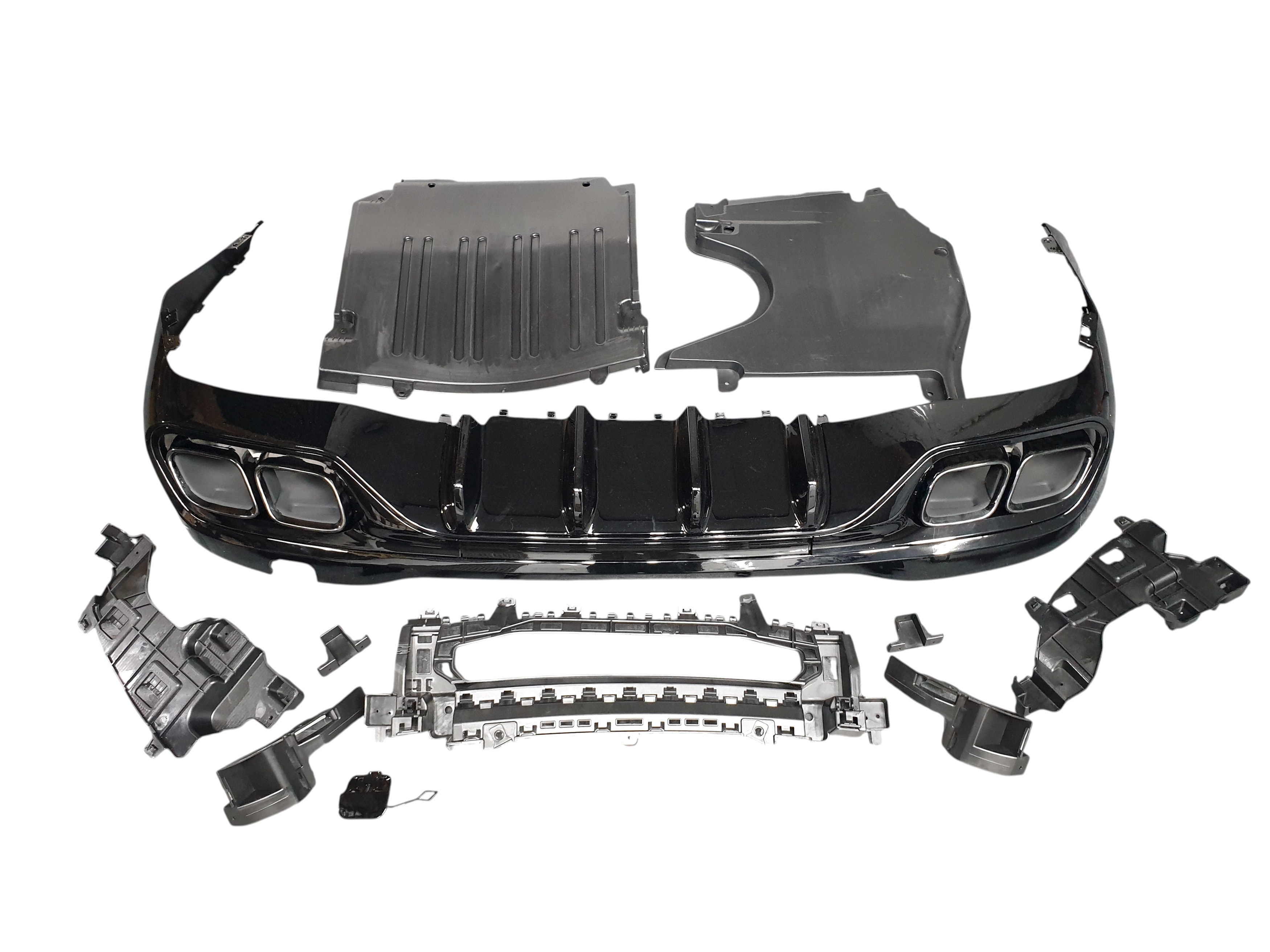 Дифузор (заднього бампера) Full Black C63 Style на Mercedes-Benz C-Class W206 2021-2026 року