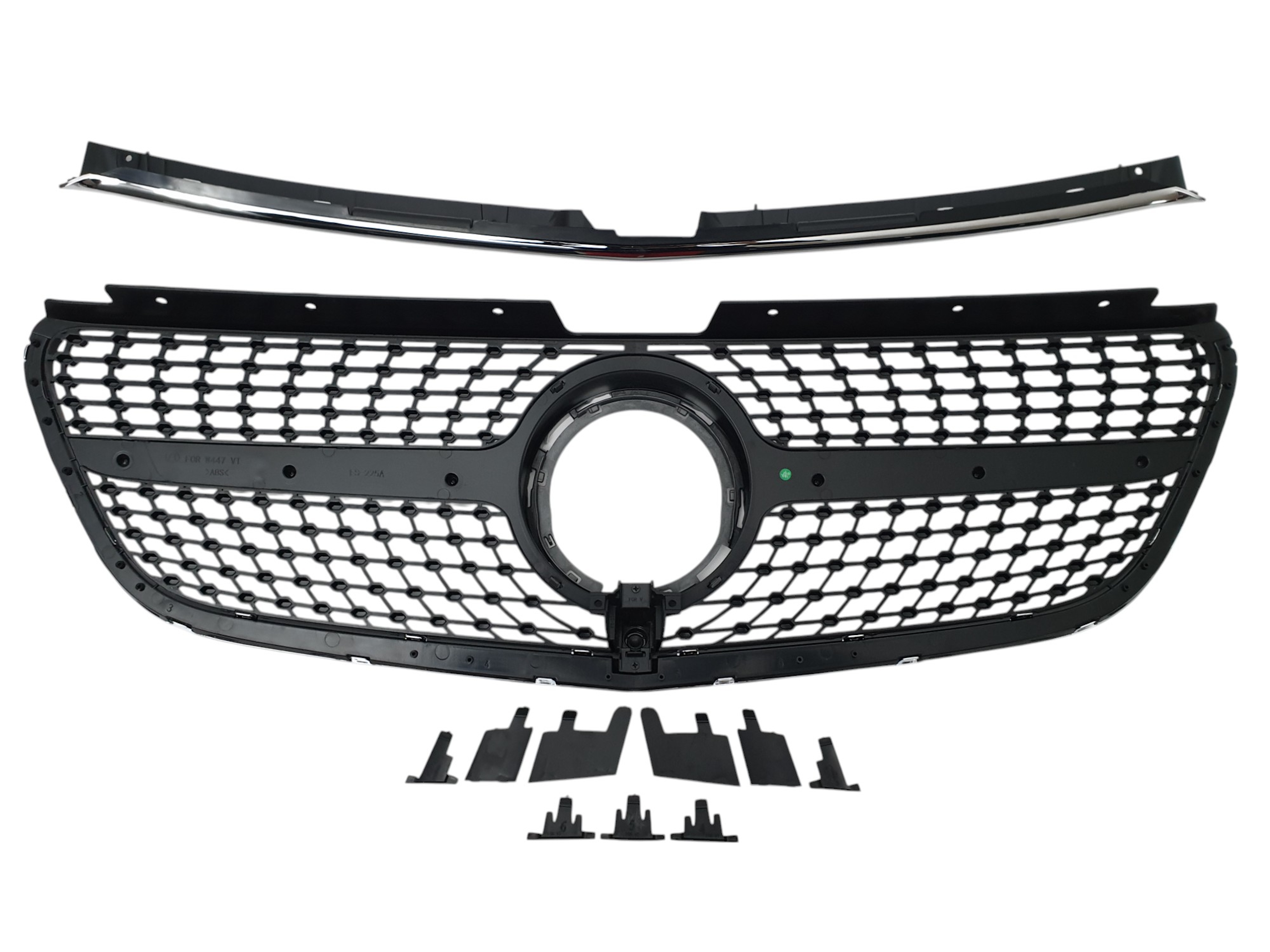 Решітка радіатора (Diamond Black) на Mercedes-Benz VITO-Class W447 2019-2023 року 3