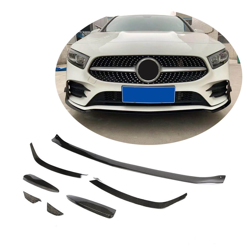 Накладка на передній бампер Lip V1 (для AMG-Line SD 2018-2021, Карбон)
