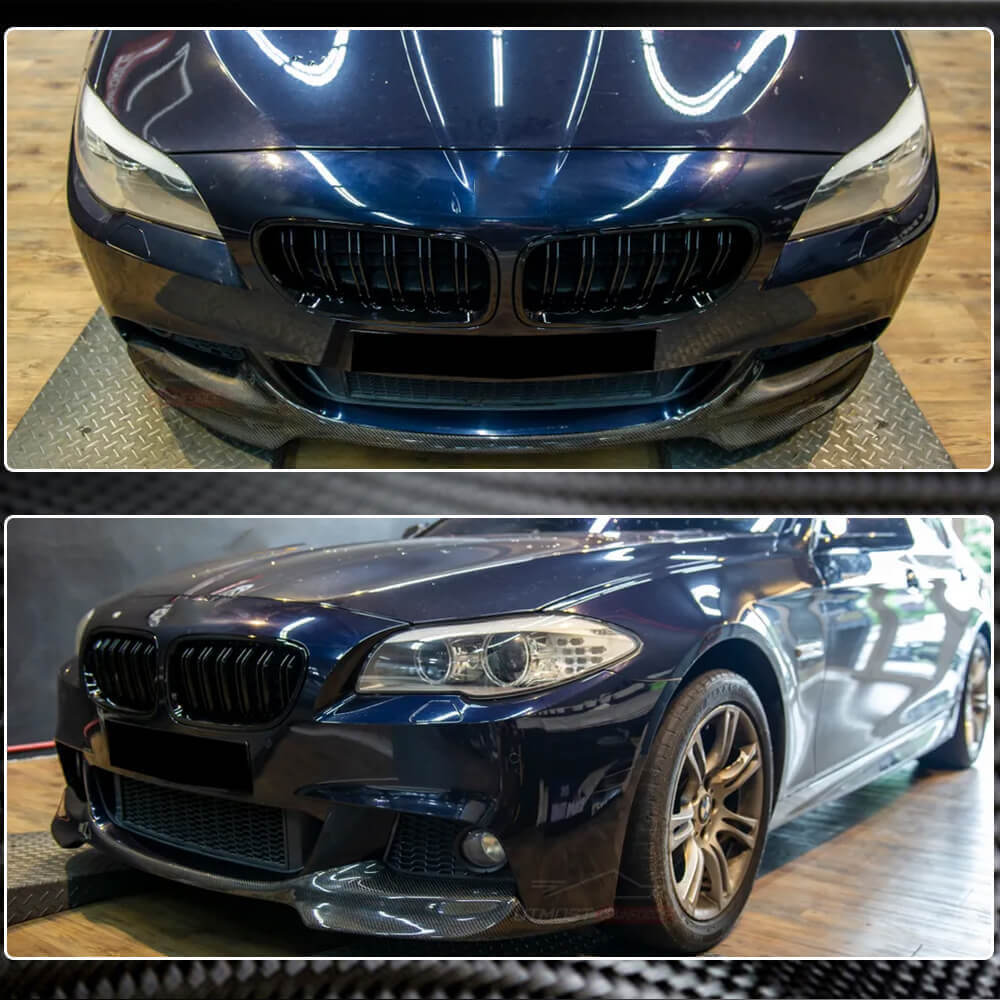 Накладка на передній бампер Lip V1 (для F10 M-Sport, Карбон) 3