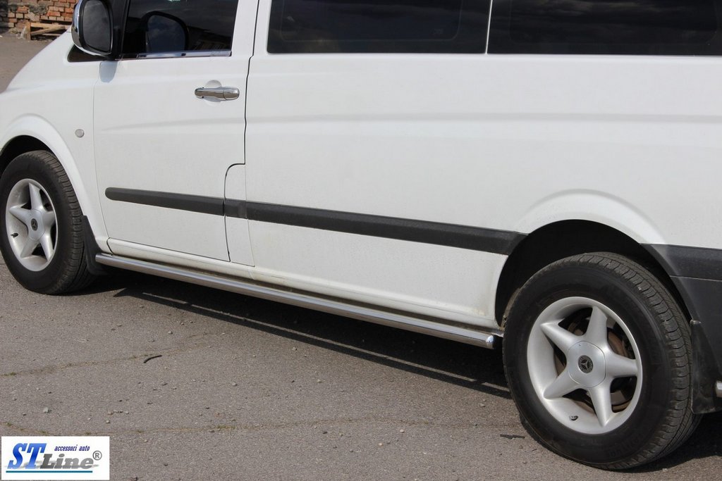 Бічні труби BB001 (2 шт., нерж.) d60, Коротка/Середня бази 2
