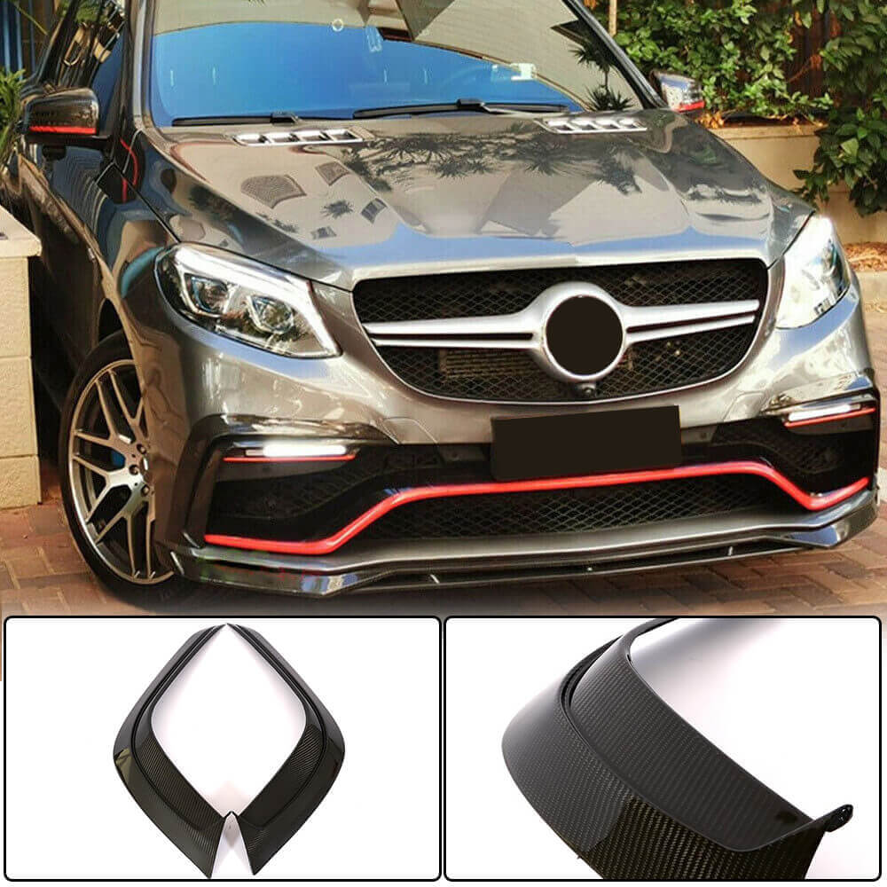Накладки на передній бампер (для GLE63 AMG, Карбон) 2