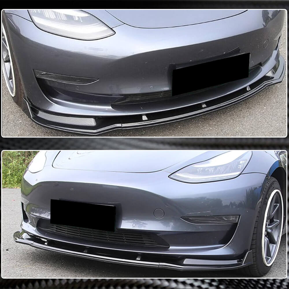 Накладка на передній бампер Lip V5 (2017-2023, Карбон) 4