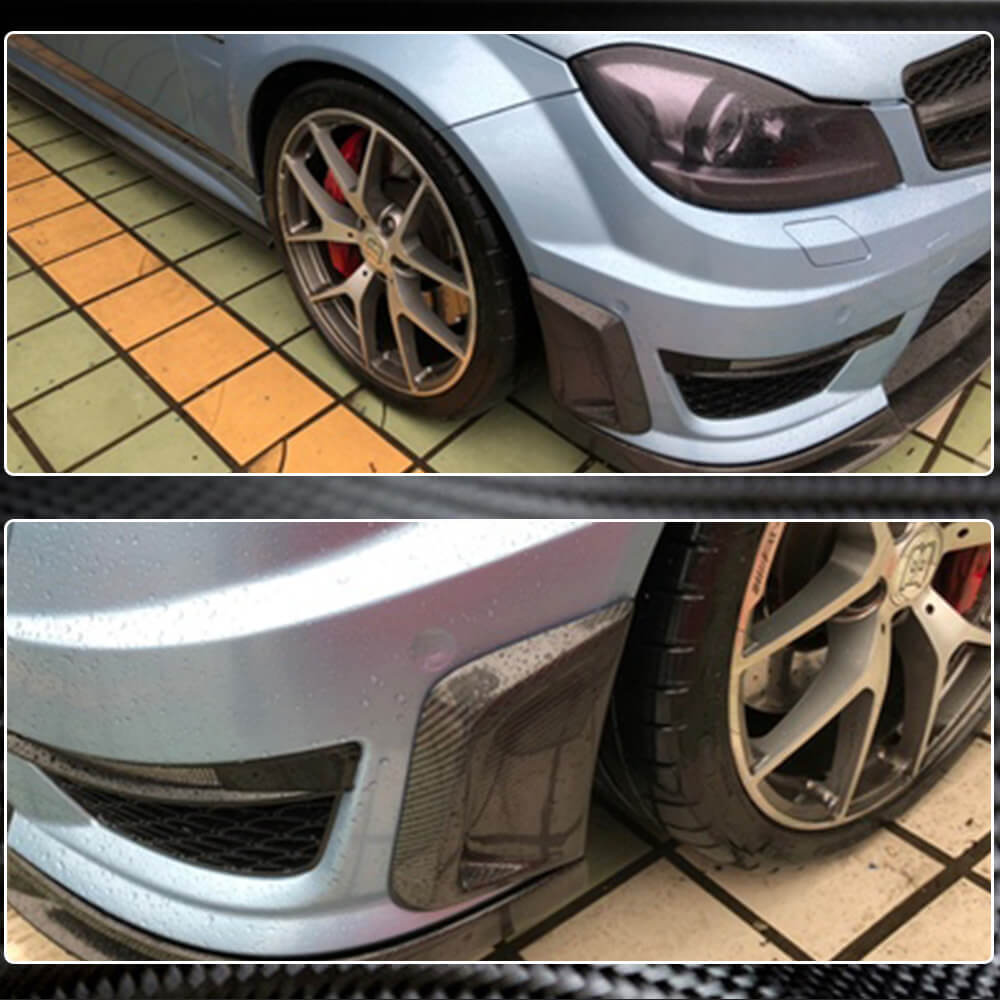 Накладки на передній бампер (для AMG 2012-2014, Карбон) 4