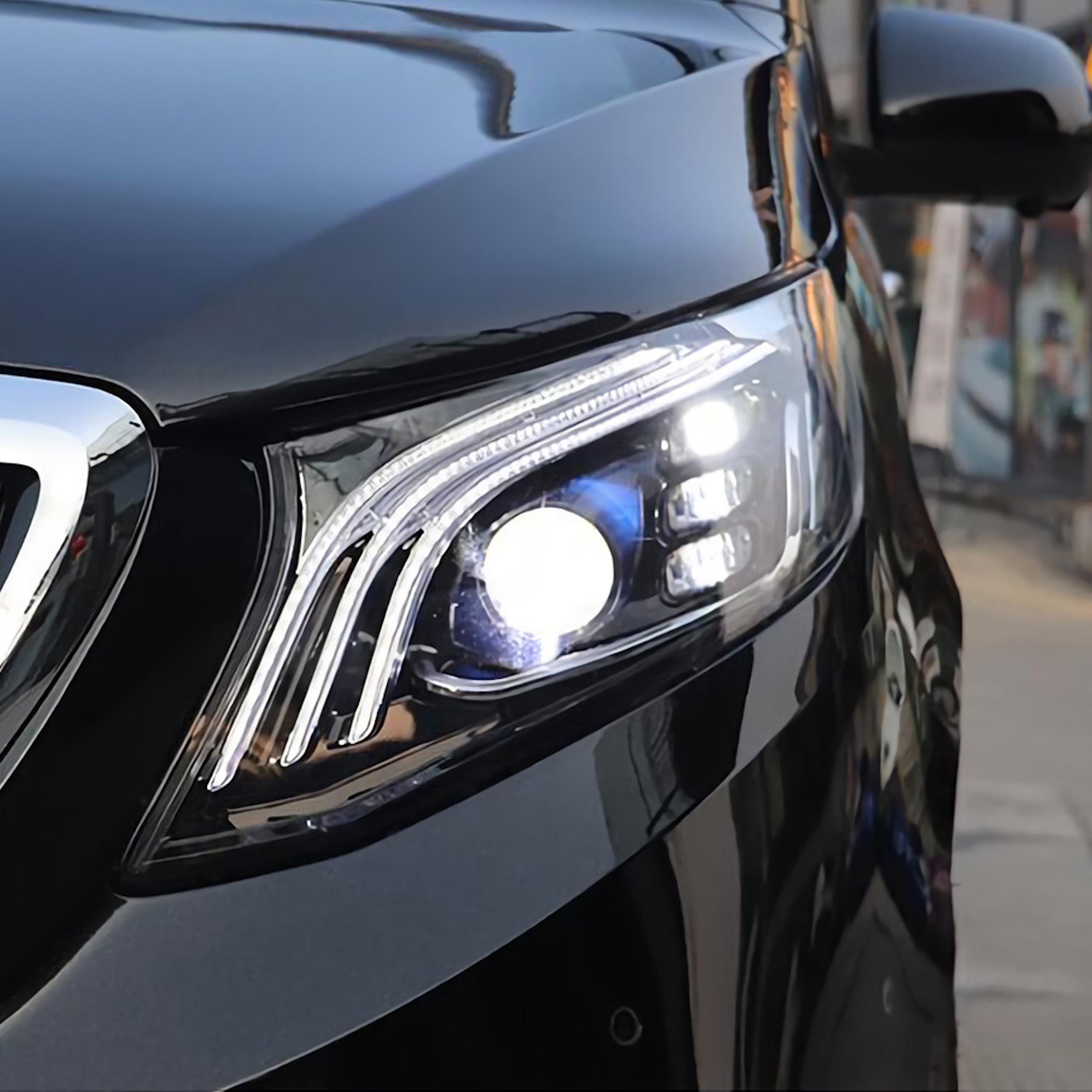 Передні фари (Led стиль Maybach заміна ксенона) на Mercedes-Benz VITO-Class W447 2014-2019 року 6
