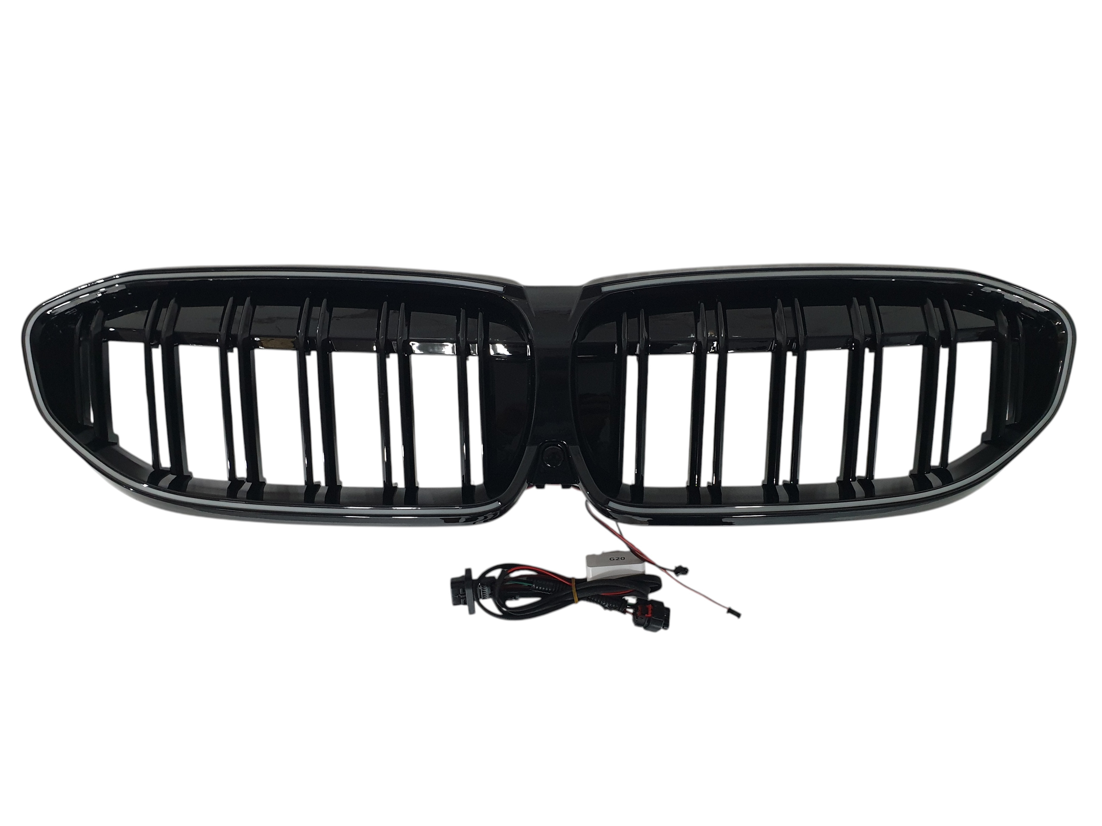 Ніздрі Чорний глянець LED (Iconic Glow) 2bar на BMW 3 Series G20 / G21 2018-2022 року 3