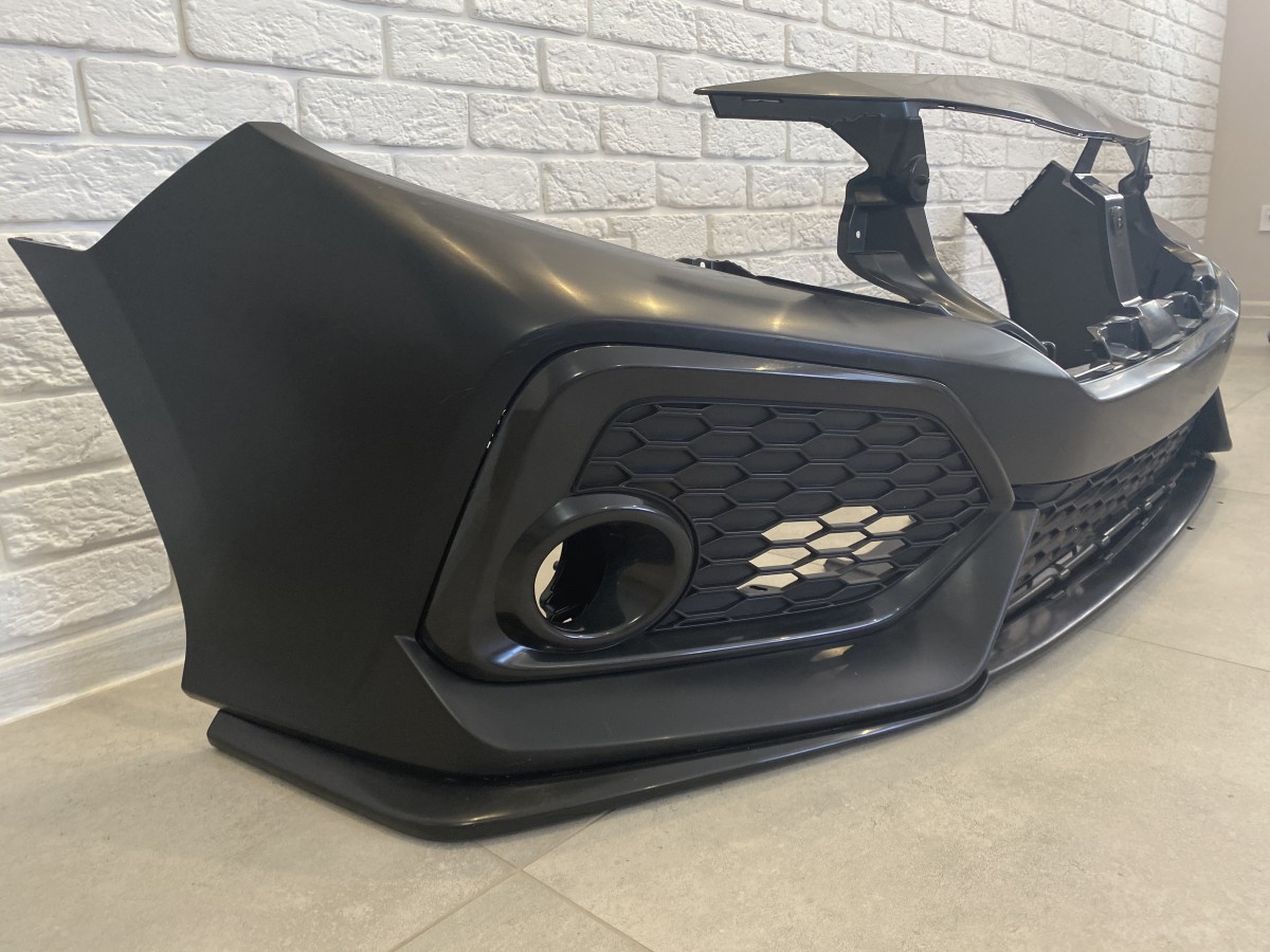 Бампер передній SI Honda Civic 4D / 5D 2016-2020 (бампер, губа, сітки) 4