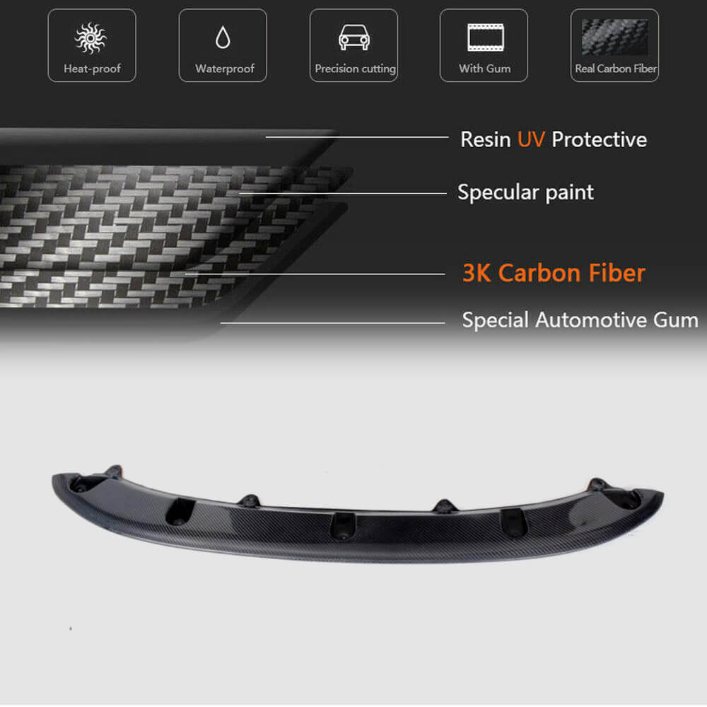 Накладка на передній бампер Lip V3 (для GTI HB 2010-2013, Карбон) 4