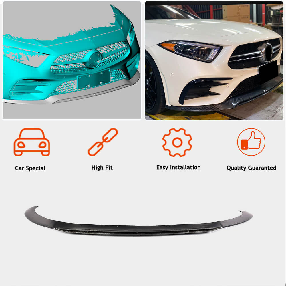 Накладка на передній бампер Lip (для AMG/AMG-Line 2018-2020, Карбон) 2