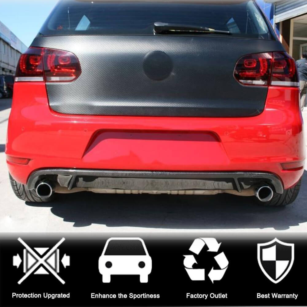 Дифузор заднього бампера V2 (для GTI HB 2010-2013, Карбон) 2