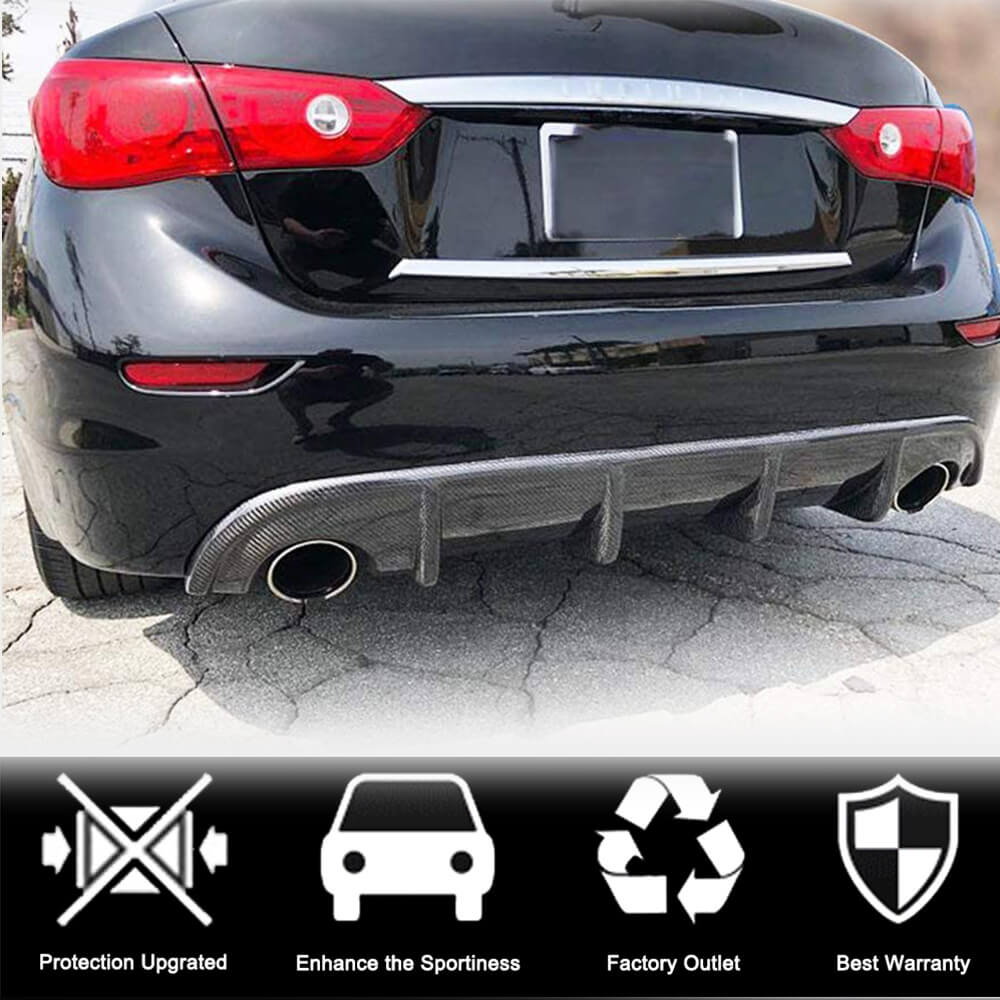 Дифузор заднього бампера V1 (для Q50 Base/Sport 2014-2017, Карбон) 2