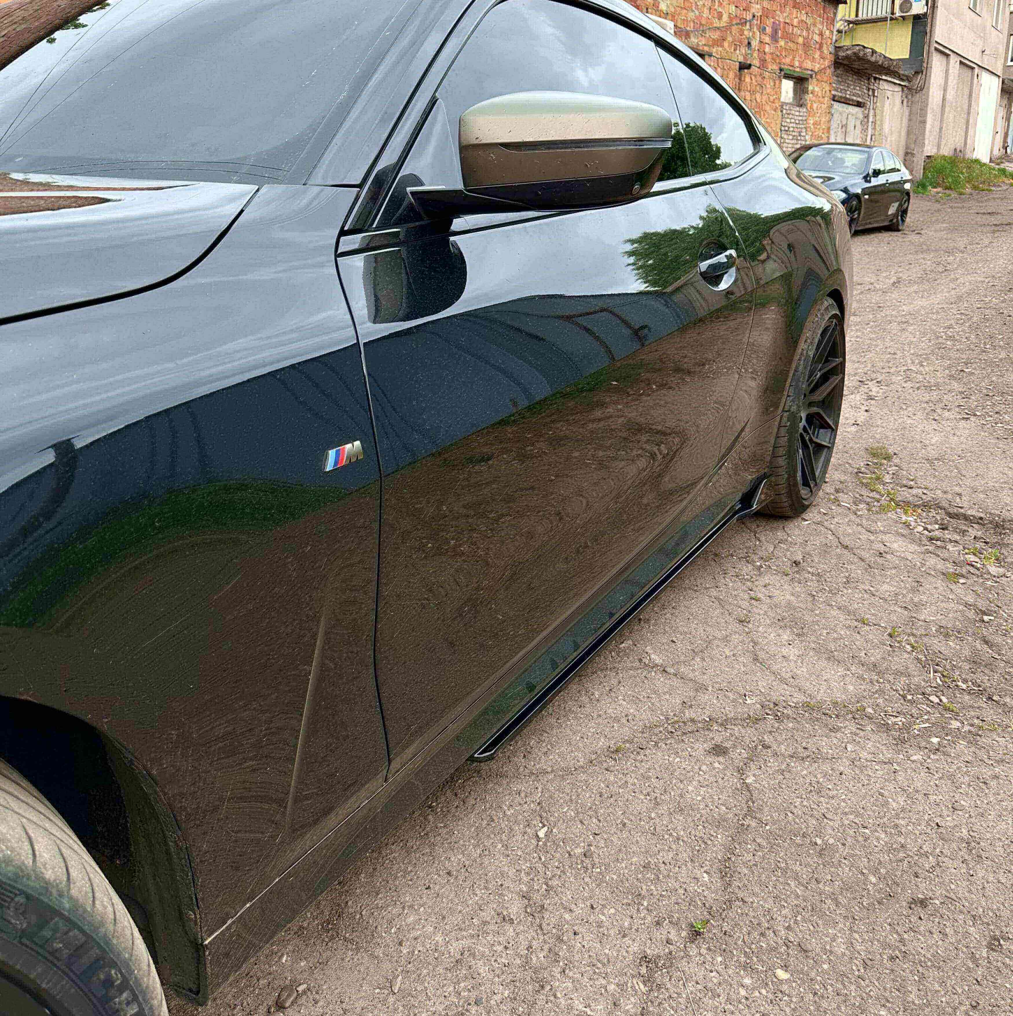 Леза на пороги Чорний глянець на BMW 4 Series G22 / G23 2020-2024 року 6