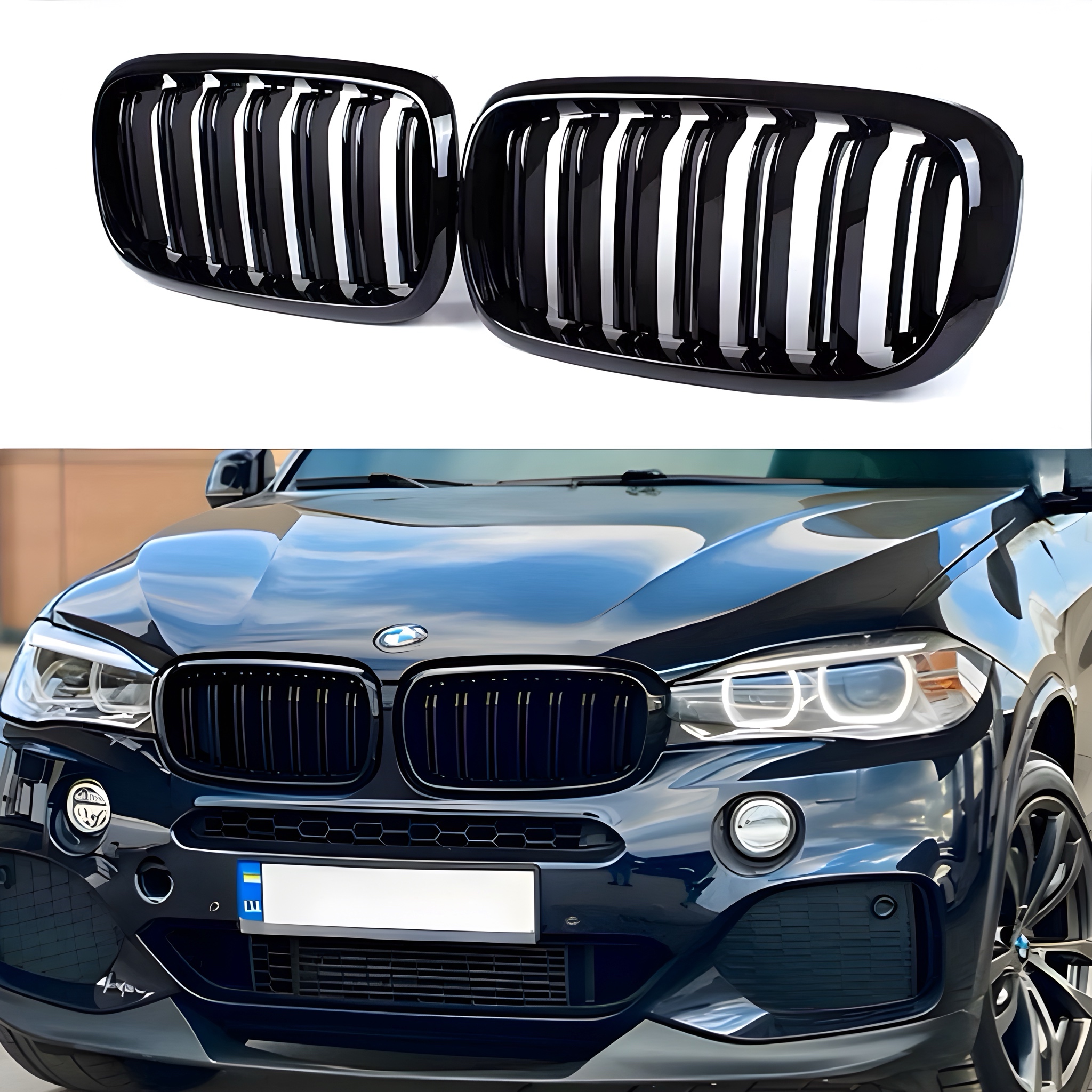 Решітка радіатора ніздрі стиль X5M X6M BMW X5 F15 / F16 2013-2018 2шт.