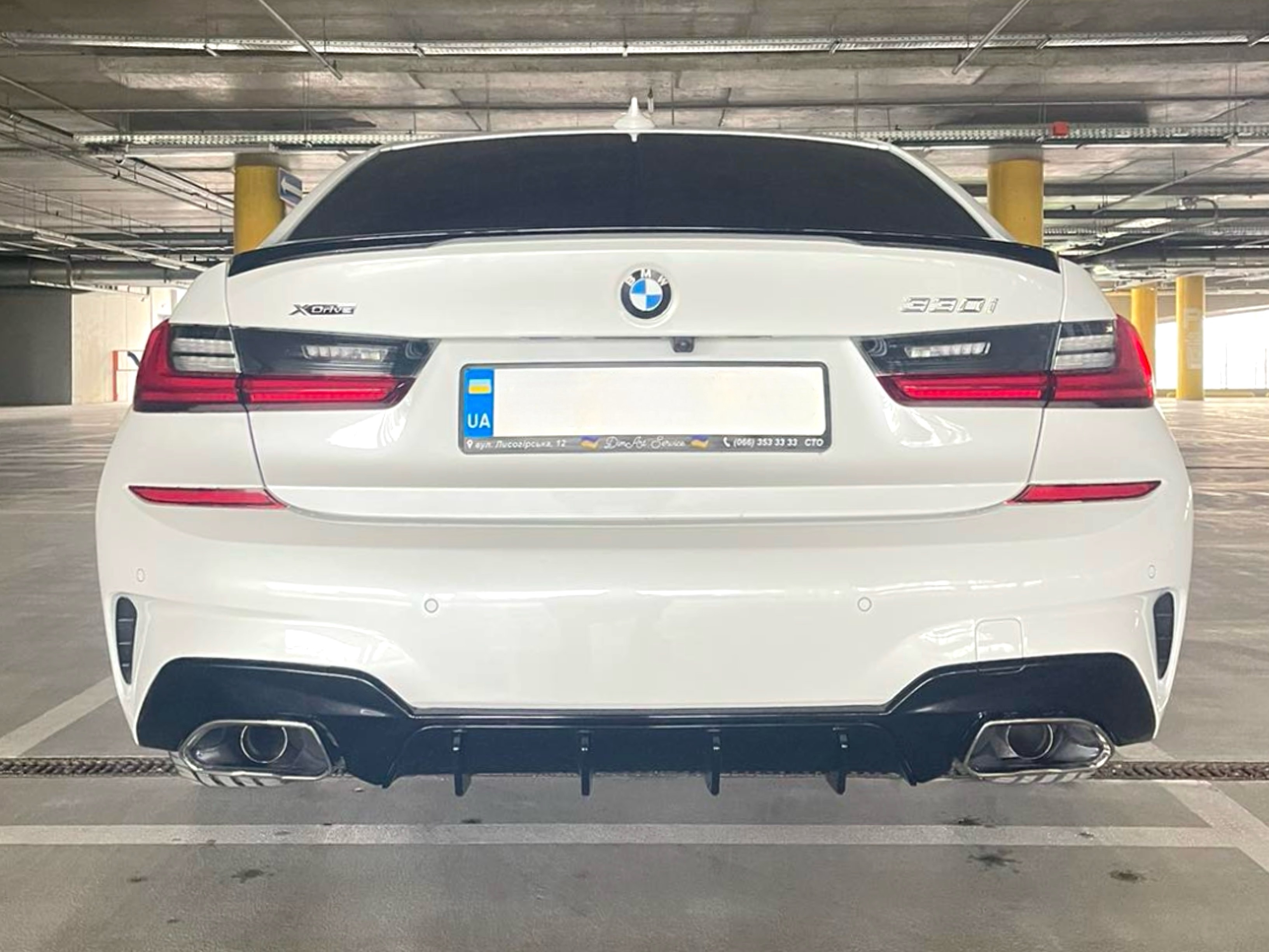 Накладка заднього бампера дифузор M-Performance 340i чорна BMW 3 series G20 2019-2022 6