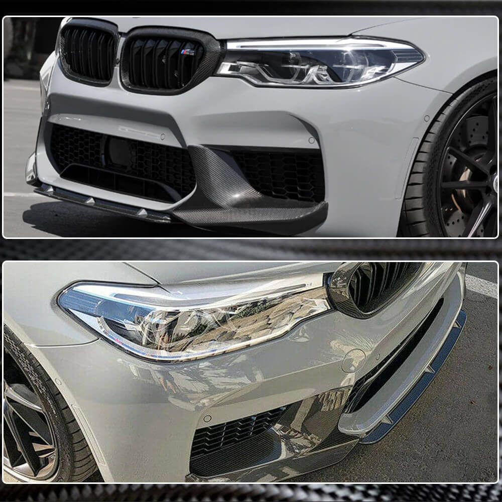 Накладка на передній бампер Lip V5 (для M5 F90 2017-2020, Карбон) 4