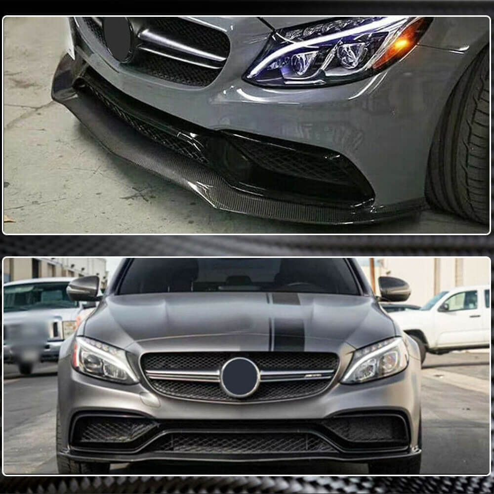 Накладка на передній бампер Lip V2 (для SD C63 AMG 2015-2019, Карбон) 5