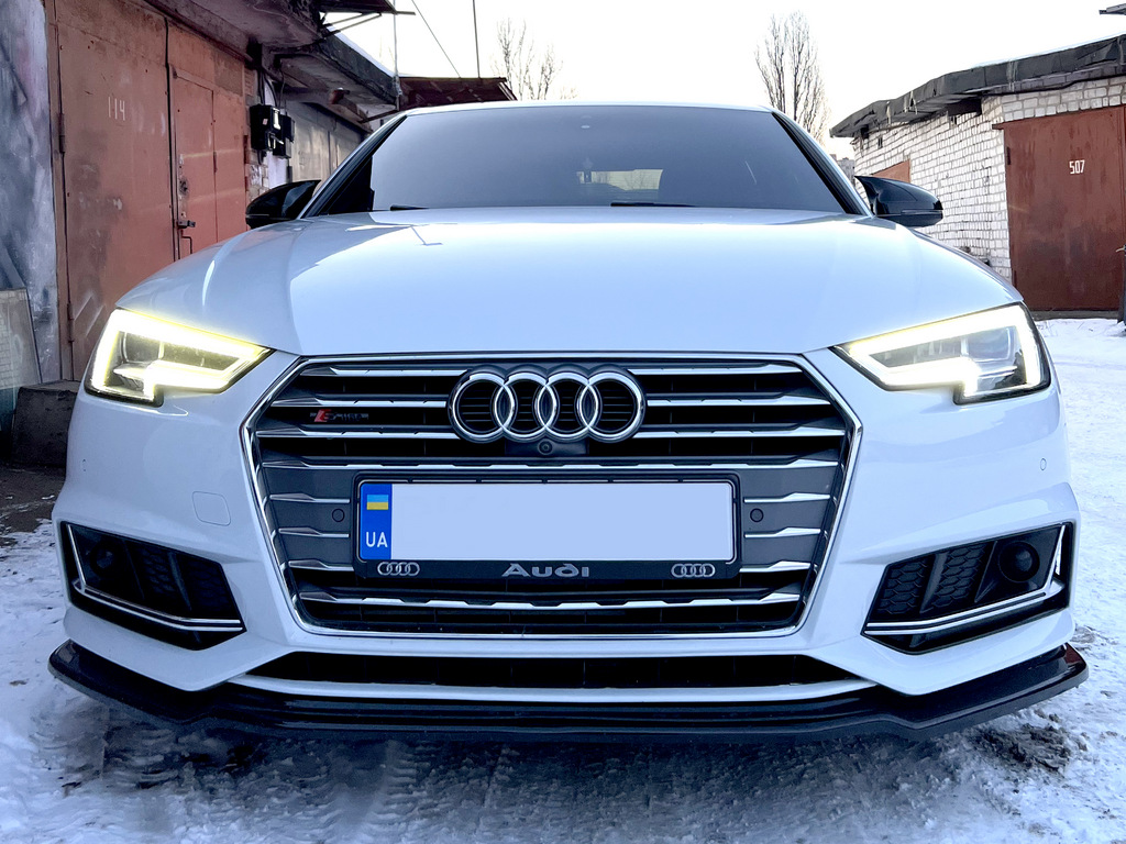 Передня Lip накладка V-1 (для S-Line, 2015-2019, чорний глянець) 4