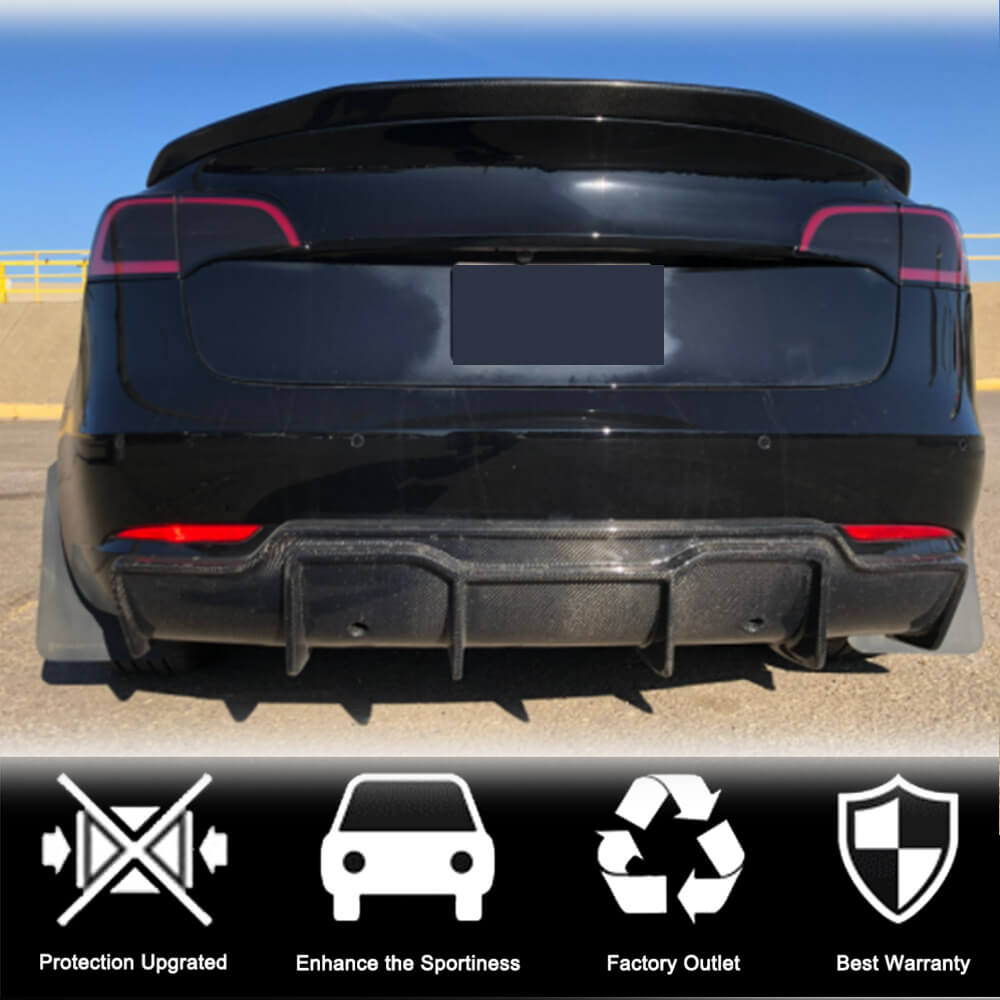 Дифузор заднього бампера V2 (2017-2023, Карбон) 2