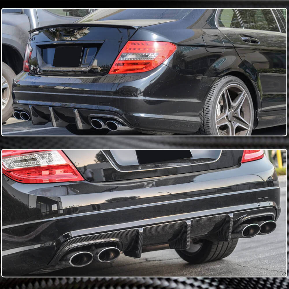 Дифузор заднього бампера V2 (для AMG SD 2008-2011, Карбон) 4