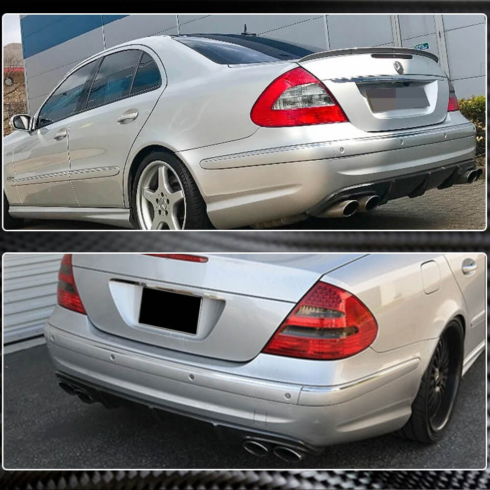 Дифузор заднього бампера (для E55 AMG 2003-2006, Карбон) 4
