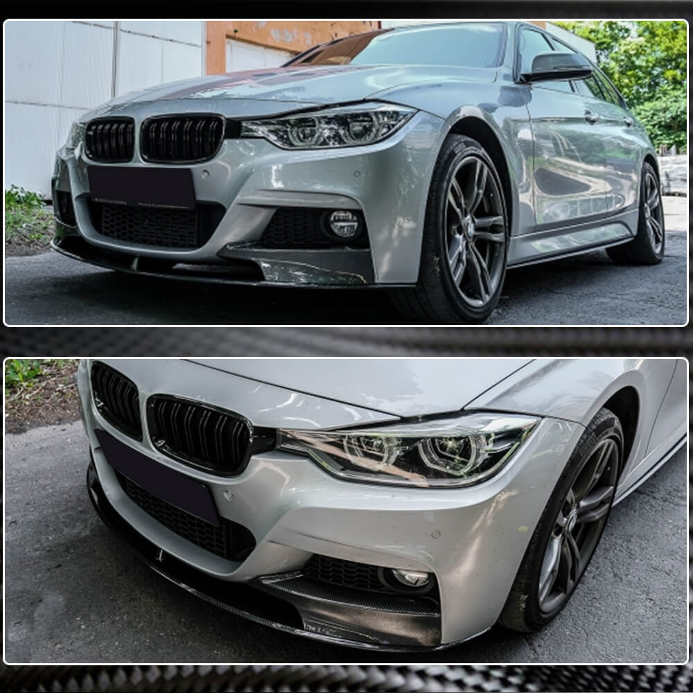 Накладка на передній бампер Lip MP-Style (для F30 M-Sport, Карбон) 3