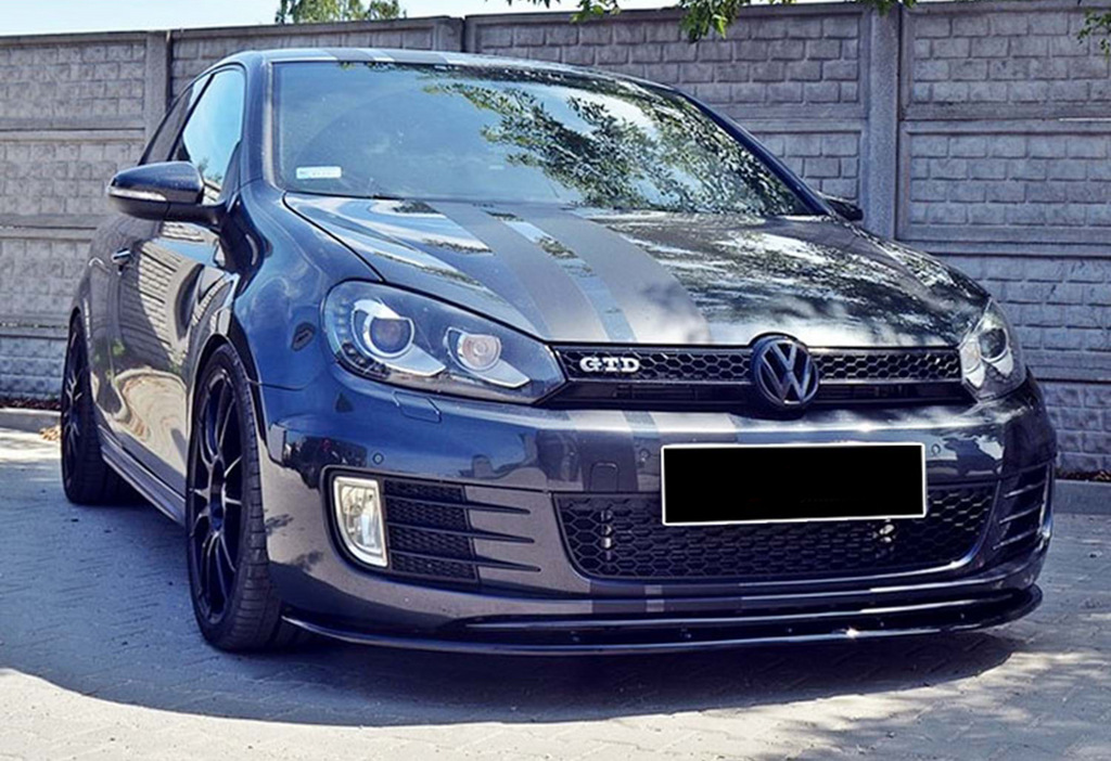 Передня Lip накладка V-2 (для GTI, чорний глянець) 2