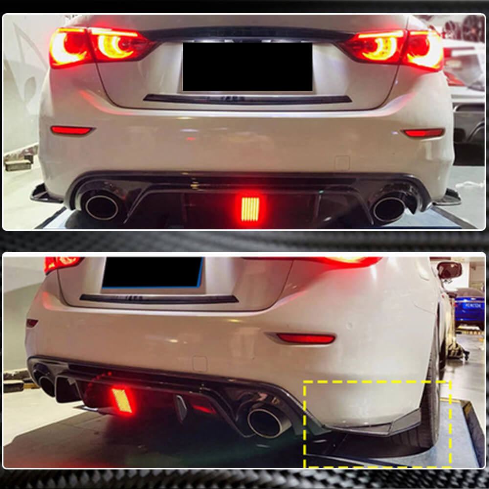 Накладки на задній бампер (для Q50 Base/Sport 2014-2017, Карбон) 3