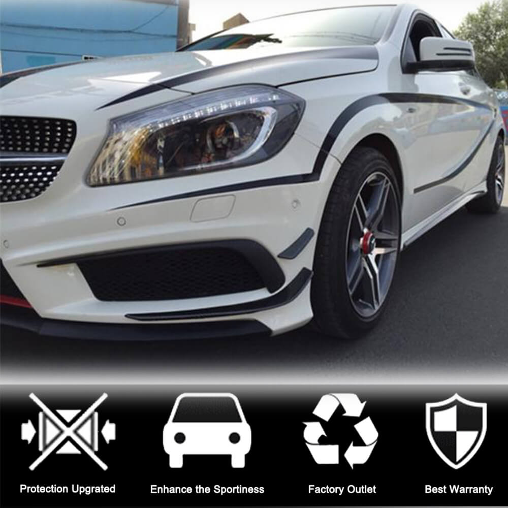 Накладки на передній бампер (для AMG-Line / A45 AMG HB 2013-2015, Карбон) 2