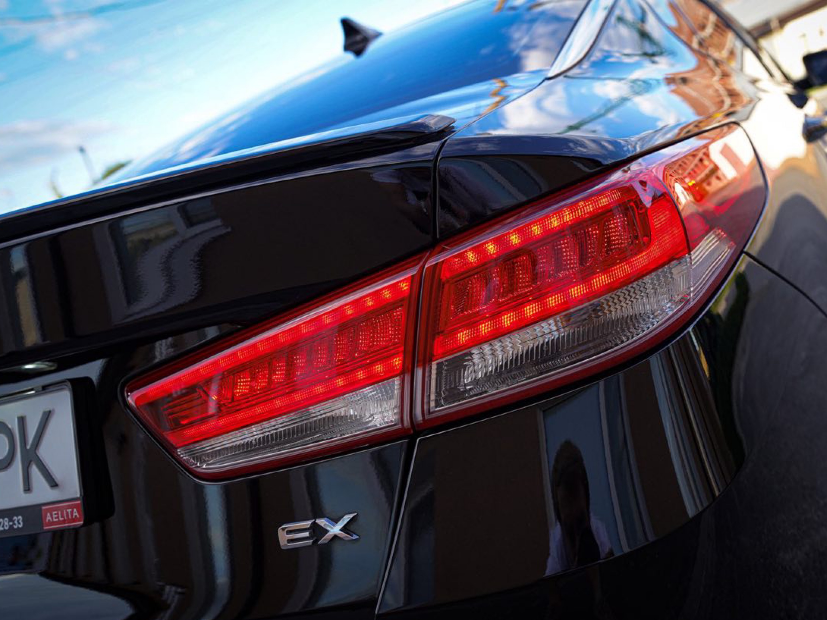 Спойлер лип Kia Optima 2016 - ABS пластик, колір чорний глянець 4